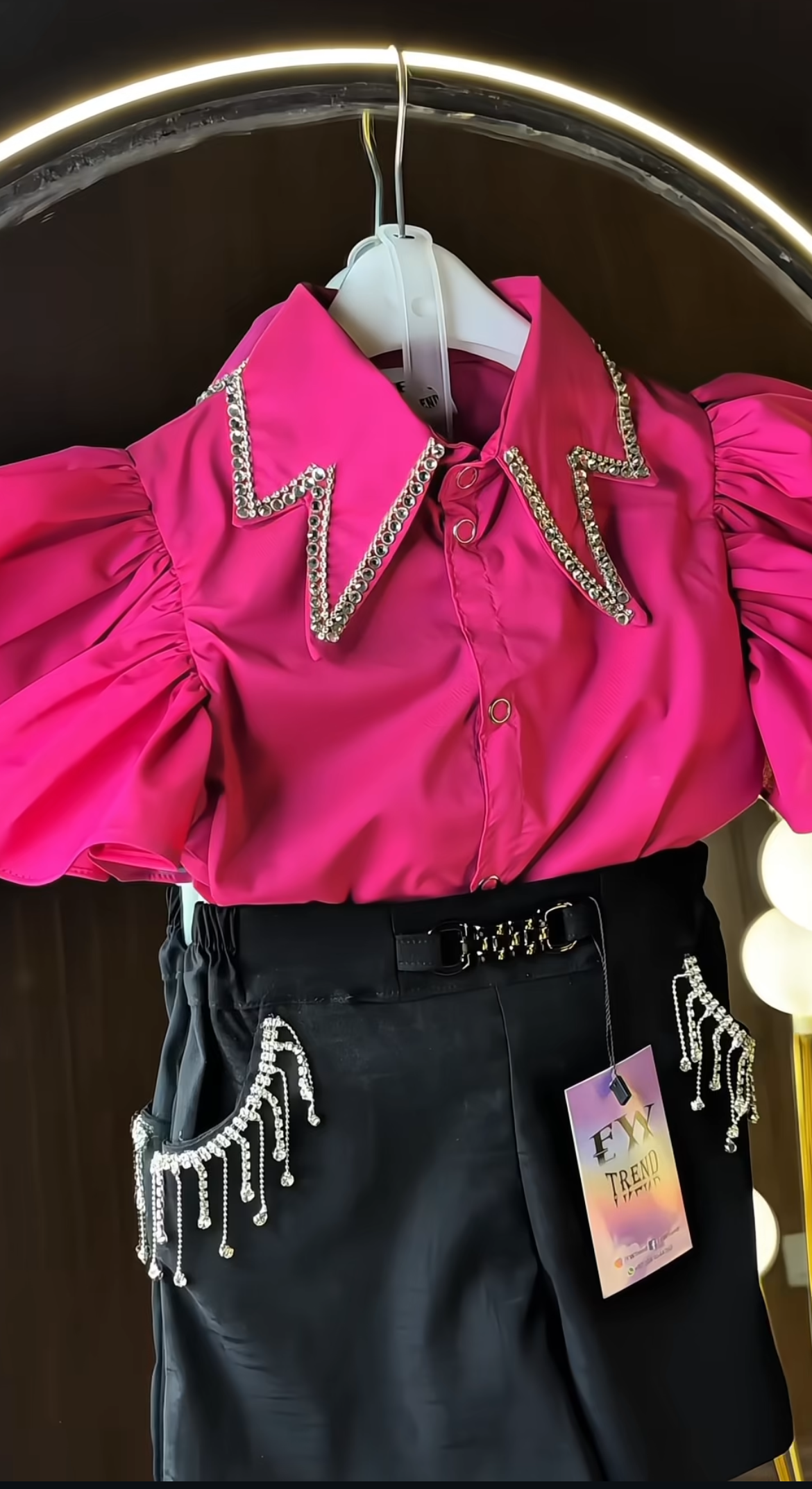 Stylish collar top with short