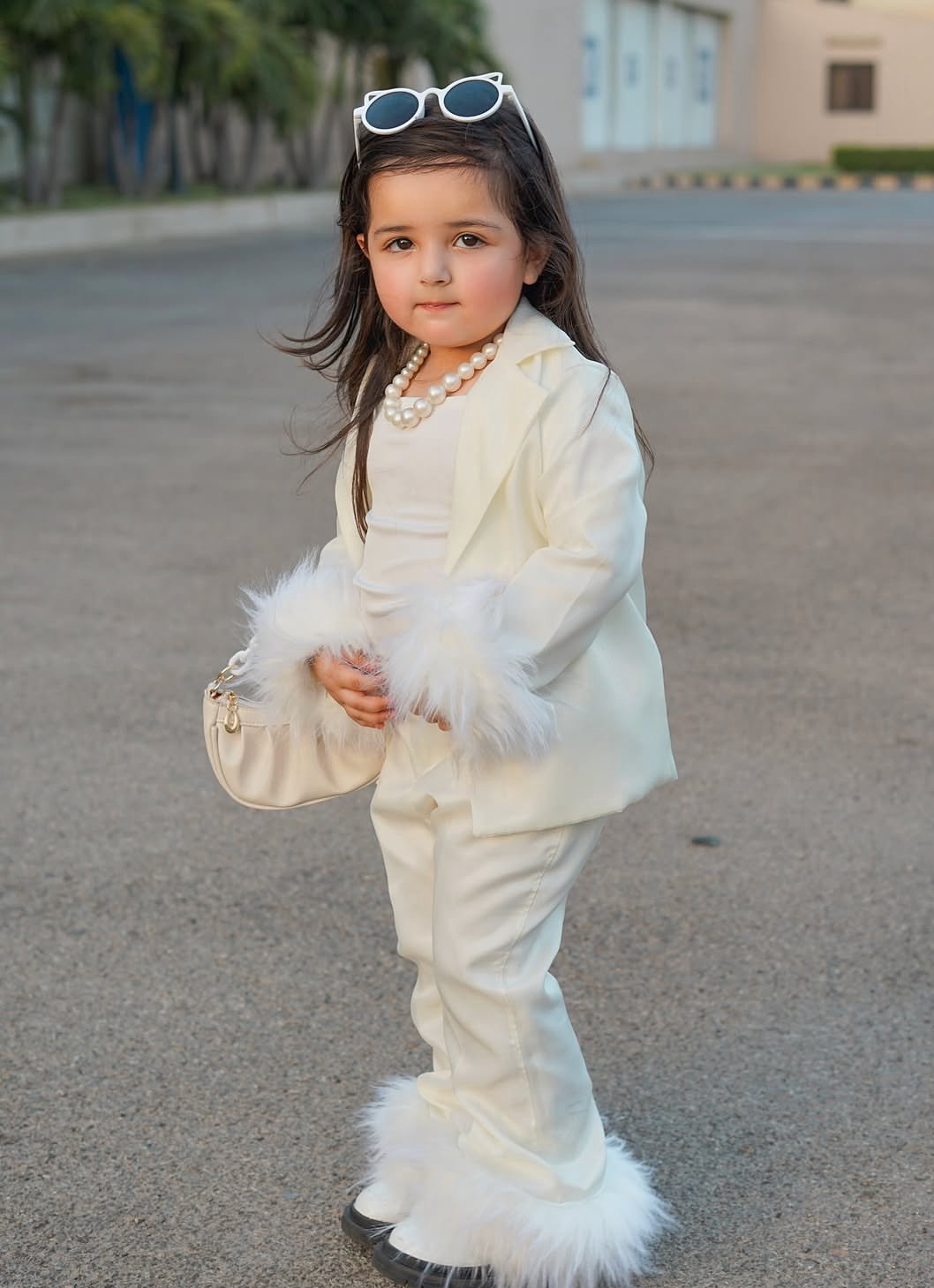 Aizal fur pant coat (3 piece set )