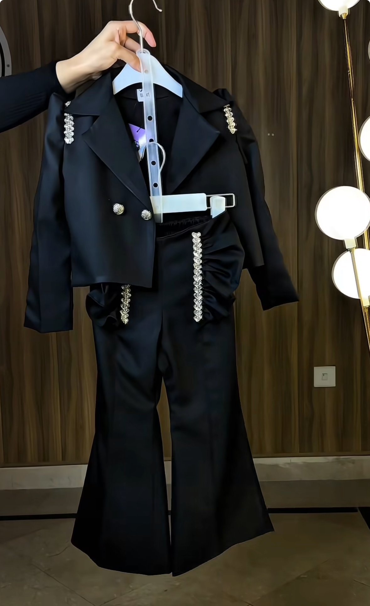 2 piece fancy formal short coat pant set ,