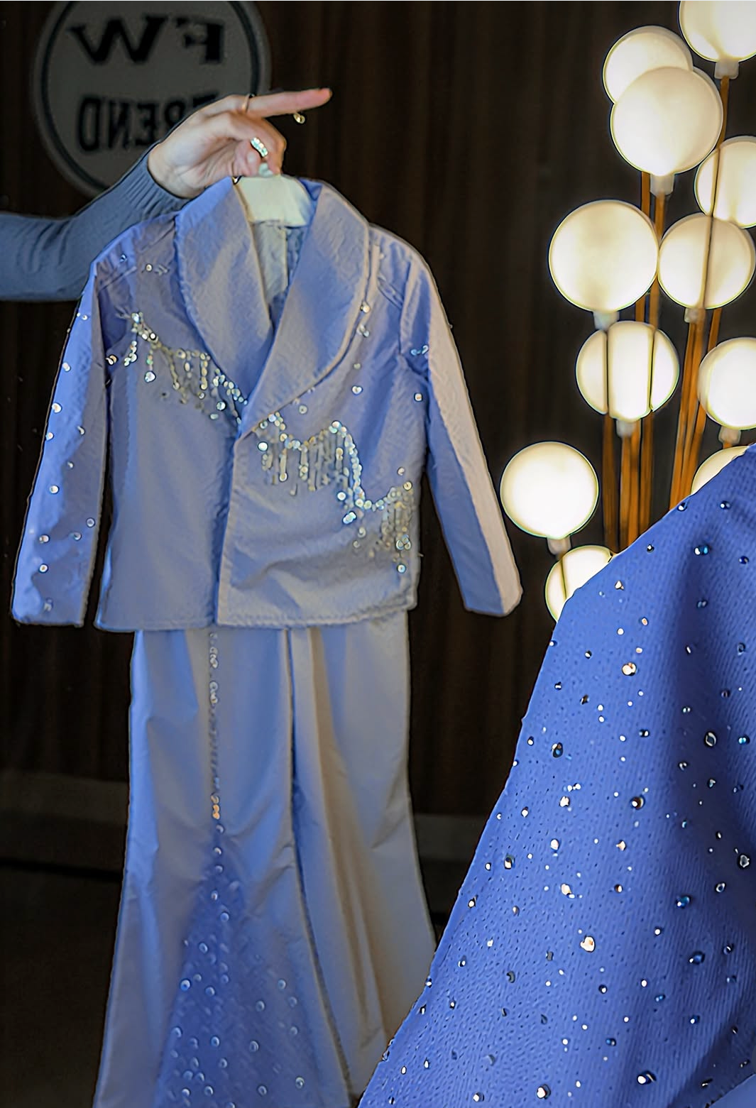 Lux fancy formal stone pant coat set ( 2 piece )