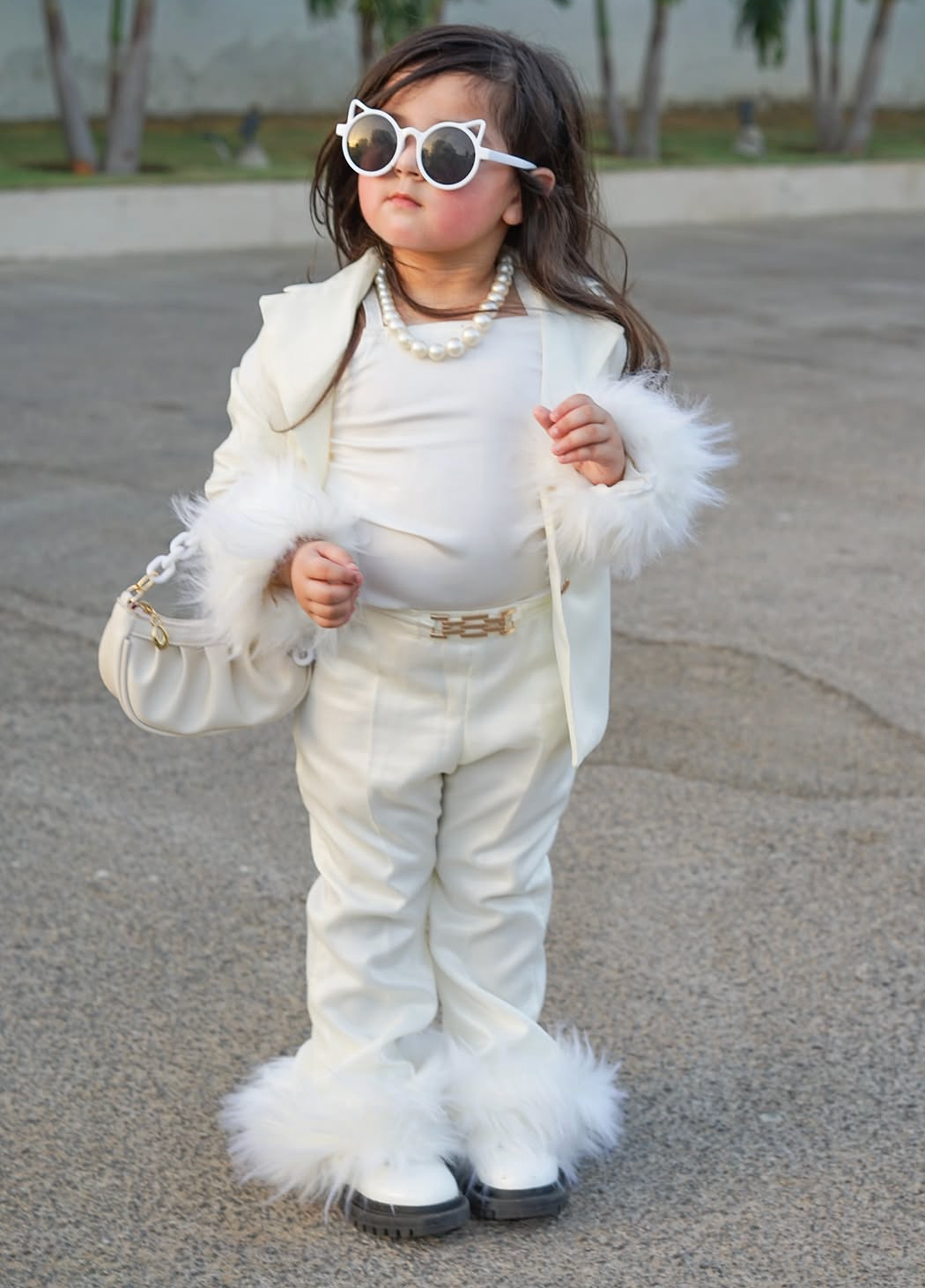 Aizal fur pant coat (3 piece set )