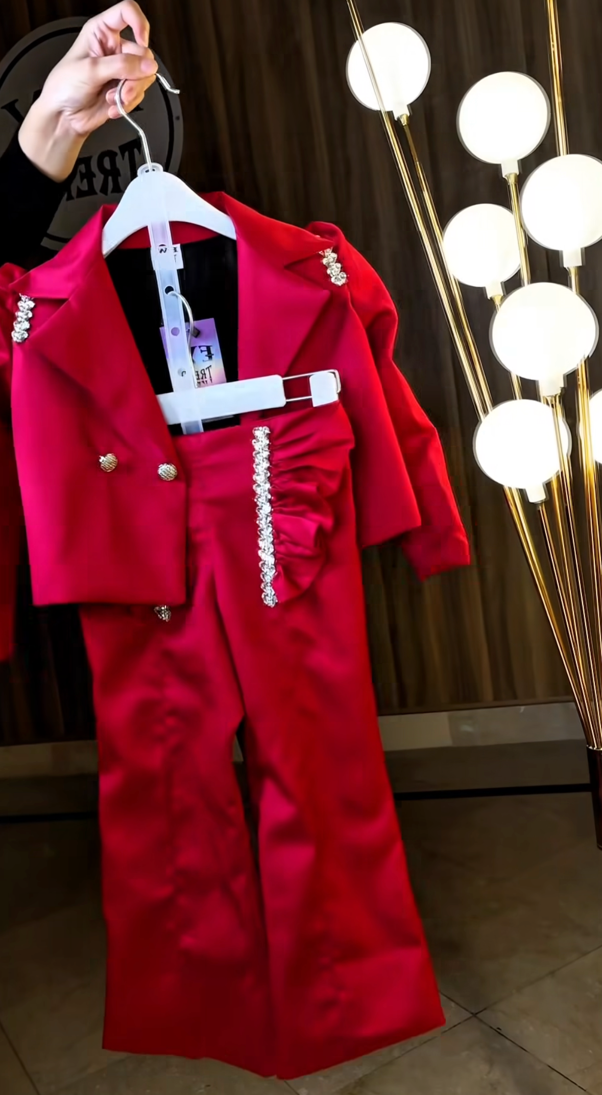 2 piece fancy formal short coat pant set ,